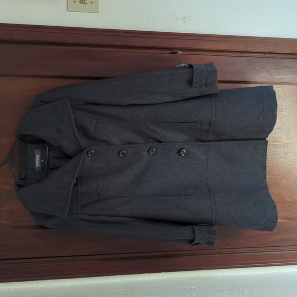 Kenneth Cole Reaction Dark Gray Wool Blend Winter Coat Size 14 - Picture 1 of 8